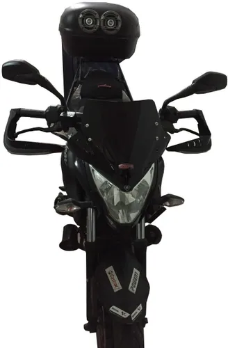 Vista 3 de GP Kompozit Parabrisas deportivo ahumado compatible para Bajaj Pulsar NS200 2011-2023 11.8 in