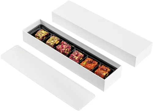 Vista 11 de Restaurantware Sweet Vision Cajas cuadradas de dulces de 9.1 x 9.1 x 1.6 pulgadas, 100 cajas de regalo desechables para panadería, 16 compartimentos
