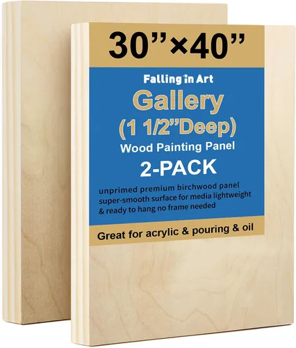 Vista 15 de Falling in Art Paquete de 2 paneles de lienzo de madera de abedul sin