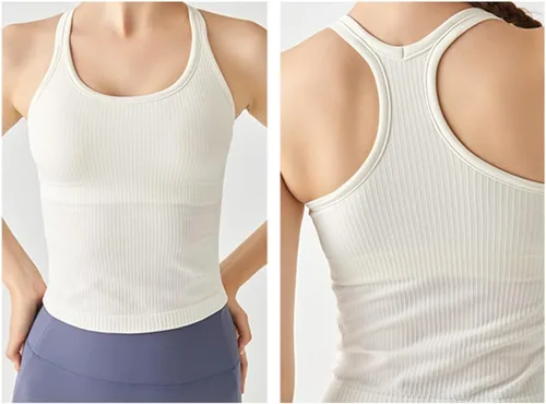 Vista 109 de sphinx cat - Camiseta corta de entrenamiento para mujer, camiseta sin mangas, acanalada, con espalda cruzada y brasier integrado