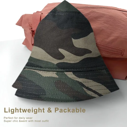 Vista 18 de GADIEMKENSD Sombrero de pescador 100% algodón, unisex, protección solar UPF 50, ligero, plegable