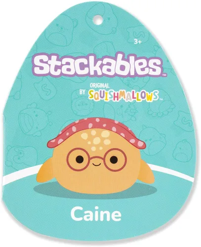 Vista 6 de Squishmallows Original 12 pulgadas Caine la tortuga de cuero naranja con gafas – Peluche oficial Jazwares (tamaño mediano)