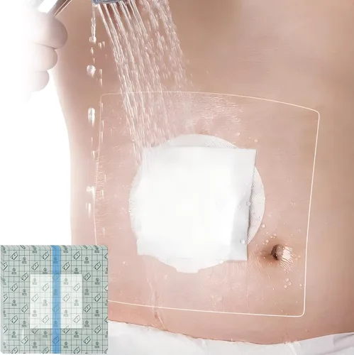 Vista 11 de Funda de ducha de ostomía impermeable de 6 x 6 pulgadas (paquete de 25), bolsa de ostomía, protector de ducha, protector de ducha de estomía
