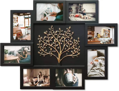 Vista 10 de HELLO LAURA - Marco de Fotos Collage Grande para Colgar en la Pared Marcos de Fotos Elegante Collage de Árbol Regalos para Familia y Amigos 4x6