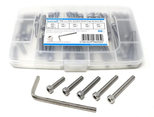 Vista 31 de iexcell Kit de tornillos de cabeza hexagonal de acero inoxidable 304, 100 unidades M2 x 0.157 in, paso de rosca de 0.016 in