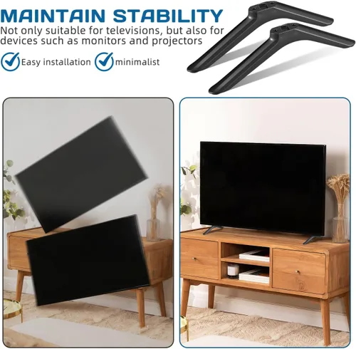 Vista 6 de BESTYASH Soporte universal de repuesto para TV con tornillos, pedestal de TV, patas para televisores inteligentes, base de mesa para sala de estar