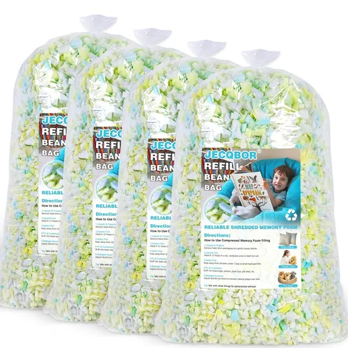 Vista 10 de Relleno de espuma viscoelástica triturada de 4.5 kg para silla de puf, relleno de primera calidad de alta densidad para puf