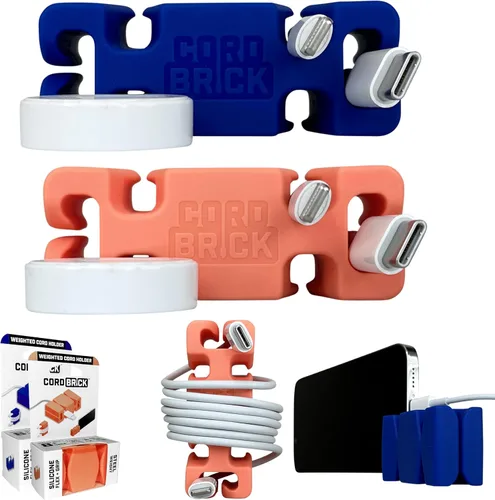 Vista 16 de CordBrick Rellenos para Calcetines para Adultos Gestión de Cables Soporte de Cable con Peso Envoltorio de Cable Soporte para Teléfono - Organizador