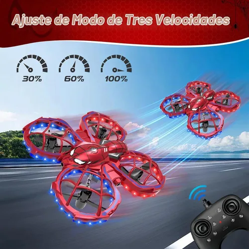 Vista 4 de Spider Mini Drone para niños principiantes – Lanzar para volar RC Quadcopter con luces LED, 2 baterías, sin cabeza, modo de 3 velocidades, giros 3D