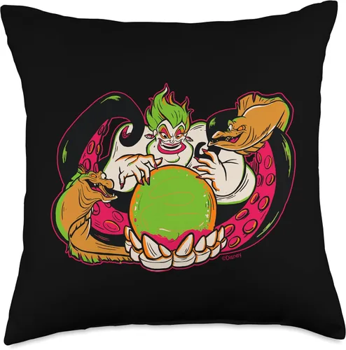 Vista 5 de Disney 100 Villains La Sirenita Úrsula Halloween D100 - Almohada de 16 x 16 pulgadas, multicolor