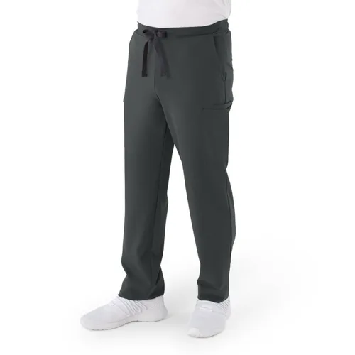 Vista 4 de ave. Clinton - Pantalón médico unisex de pierna recta, seis bolsillos, color carbón, talla S
