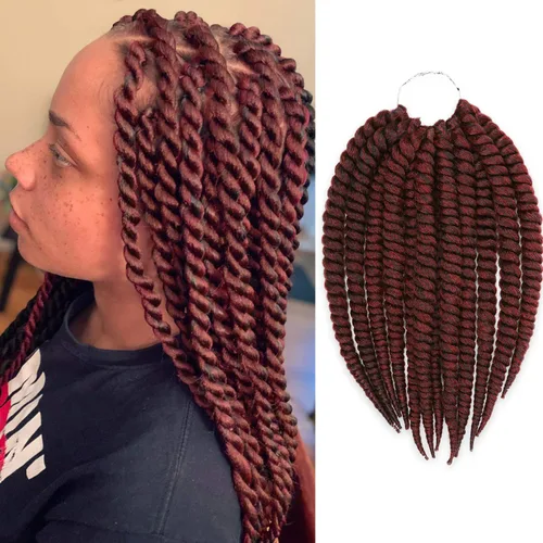 Vista 13 de Trenzas de ganchillo de pelo sintético auténtico doble Jumbo Senegalese Twist 12" (30) [AU-THEN-TIC Senegalese Twist] (12") - Natural Texture &