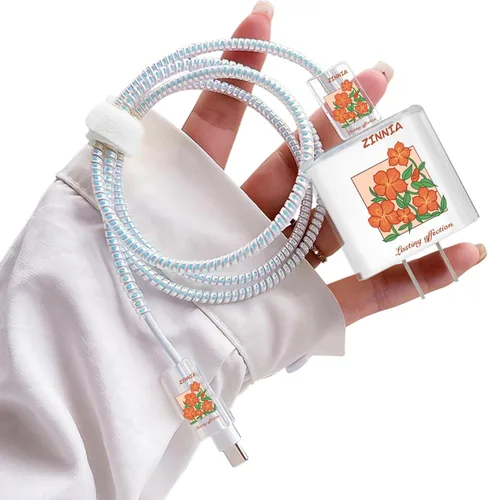 Vista 14 de Lindos protectores de cable para iPhone Funda de carga bonita elegante patrón de mariposas azules diseño único cable de datos cargador de línea