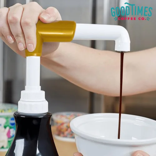 Vista 5 de Good Times Coffee Co. Bombas de salsa compatibles con Ghirardelli, paquete 1/2 fl oz por bomba, válvula sin goteo, sin BPA, diseño reutilizable