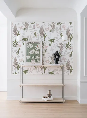 Vista 5 de Papel tapiz floral para despegar y pegar, papel de contacto de hojas modernas, papel tapiz extraíble, decorativo, autoadhesivo, papel tapiz de pared