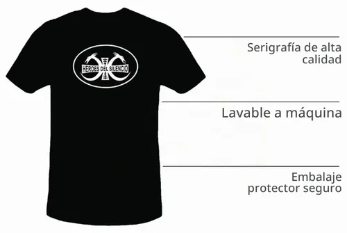 Vista 2 de Heroes DEL Silencio - Logo - Rock En Español Camiseta Hombre Negro