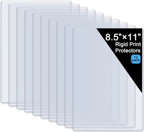 Vista 9 de Protectores de hojas de plástico duro de 11 x 17 pulgadas, protectores rígidos de menú, protectores impermeables para certificados transparentes