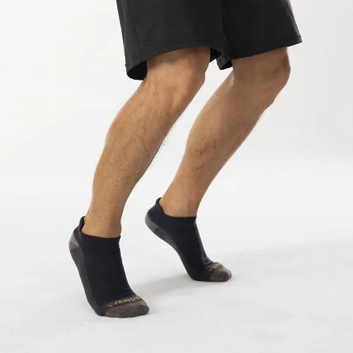 Vista 8 de WANDER Calcetines tobilleros de lana merino atléticos para hombre, de corte bajo, acolchados, deportivos, correr, entrenamiento, senderismo