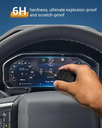 Vista 3 de Protector de pantalla digital de 12.3 pulgadas para GMC Sierra 1500 SLE/Elevation/SLT Nano Film HD Clear 6H Scratchatch, 12.3 pulgadas, cúmulo