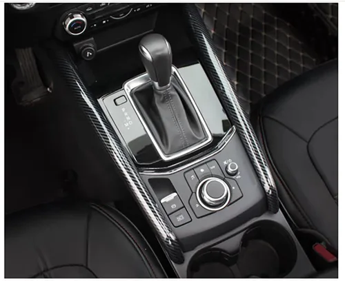Vista 2 de Accesorios de coche compatibles con Mazda CX-5 CX5 2017-2022 2023 2024 2025 Cubierta de moldura de tira lateral del panel de control de engranajes