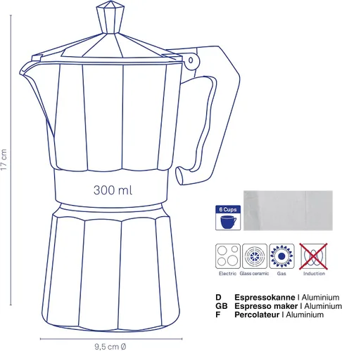 Vista 3 de Kela 10591 Italia – Cafetera italiana