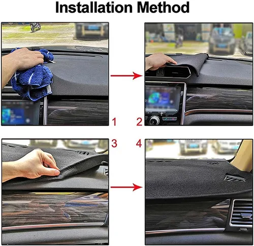 Vista 6 de HATHWAY Funda para salpicadero de automóvil, cubierta de protección solar para Toyota Land Cruiser Prado 2018 2019 RHD, cubierta interior para Rhd