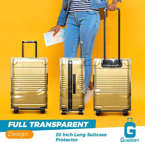 Vista 4 de Guardify Fundas de equipaje para maleta aprobadas por la Tsa, protector de equipaje transparente, funda de maleta Funda de equipaje de viaje