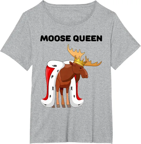 Vista 15 de Moose Queen Camiseta para niñas amantes de los alces Camiseta de alce para mujer, Blanco