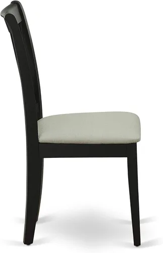Vista 10 de East West Furniture DLCL5-BLK-C - Juego de mesa de comedor de 5 piezas, incluye una mesa de comedor redonda con gotas y 4 sillas tapizadas de tela