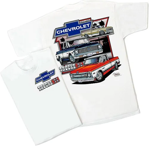 Vista 2 de Chevrolet camiones 19671972Camiseta Blanca Cheyenne Super CK C-10Chevy