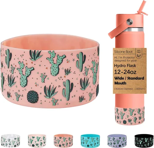 Vista 57 de WK IEASON Base protectora de silicona para botellas Hydro Flask de 12 a 24 onzas de ancho y boca estándar, funda antideslizante para accesorios de 2