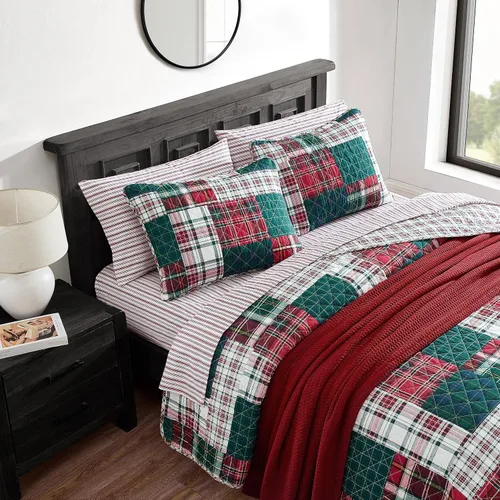 Vista 7 de Nautica - Juego de edredón individual, ropa de cama reversible de algodón con fundas a juego, juego de ropa de cama casual para todas las estaciones