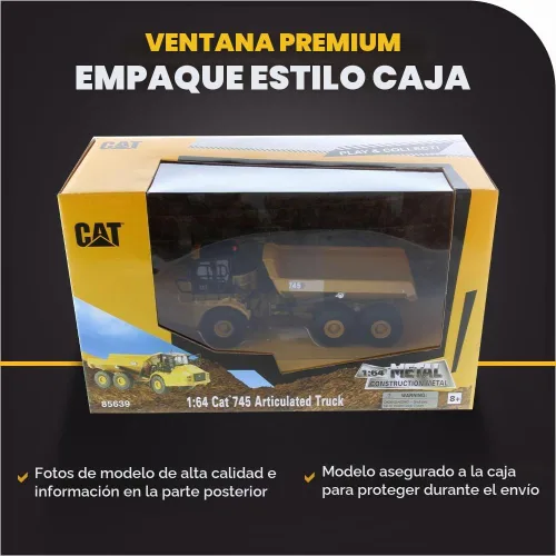 Vista 6 de Diecast Masters 1:64 Cat 745 Camión articulado, 6.75 x 2.75 x 2.5 in, Metal y plástico, amarillo