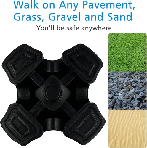 Vista 3 de XSL Cane Tips - Heavy Duty Rubbers Self Standing Quad Base Replacement Walking Cane Tips