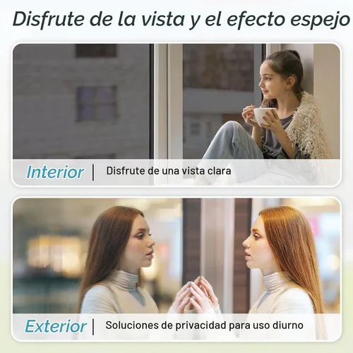 Vista 7 de DOWELL Película de privacidad unidireccional para ventana con 3 herramientas, tinte de ventana para control de calor del hogar, bloqueo solar anti