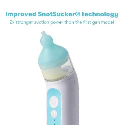 Vista 9 de Frida Baby Aspirador Nasal Eléctrico NoseFrida para Bebé, Succionador de Nariz para Bebé y Niño Pequeño, Aspirador Nasal Mejorado para Congestión +