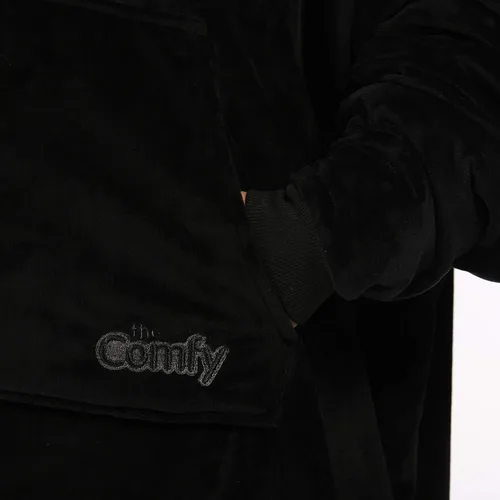 Vista 7 de THE COMFY Original - Manta de forro polar de microfibra con forro sherpa, diseño de gran tamaño con capucha y bolsillo de Shark Tank