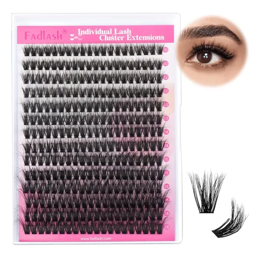 Vista 44 de Extensiones de pestañas individuales de 120 unidades, racimos de pestañas con rizado D, bandeja de longitud mixta, extensiones de pestañas