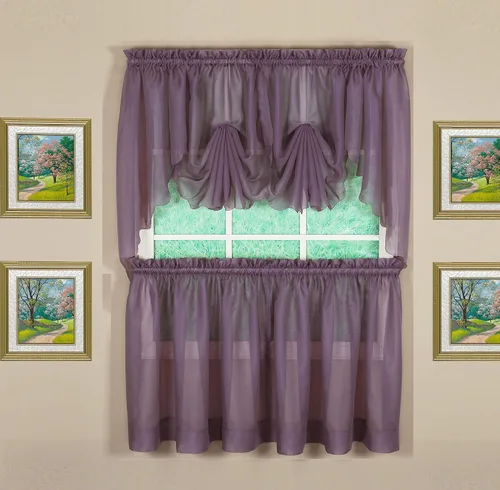 Vista 10 de Today's Curtain Emelia Inserto de Abanico de Gasa Original, Amatista, 30" An x 40" L
