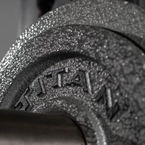 Vista 5 de Titan Fitnes Cast Iron Olympic Plates, Classic Weight Plate Design, Hammer Finish