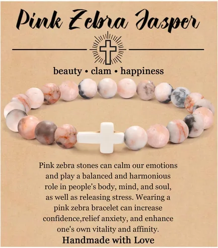 Vista 6 de Pulsera de cruz para mujer, pulsera de cristal, bautismo, primera confirmación, comunión, regalos religiosos