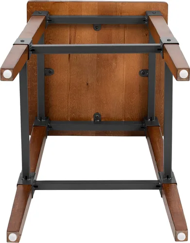 Vista 7 de Flash Furniture Jackson - Taburete de bar de madera industrial de nogal antiguo, 2