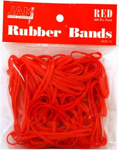 Vista 10 de JAM PAPER Bandas de goma coloridas, tamaño 33, bandas elásticas blancas, 100/paquete Blanco