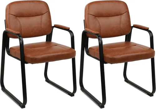 Vista 21 de CLATINA Silla de recepción de invitados, sillas de sala de conferencias, sillas de sala de espera con brazos acolchados, silla de escritorio sin