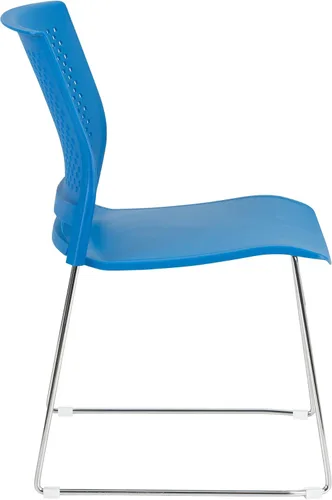 Vista 4 de Norwood Silla apilable de oficina con base de trineo cromado, con respaldo perforado (paquete de 5)