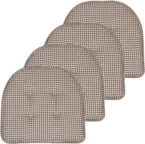 Vista 116 de Sweet Home Collection - Cojín de asiento de espuma viscoelástica y respaldo de caucho antideslizante con capitoné para silla, cojín en U, 17x16 Gris
