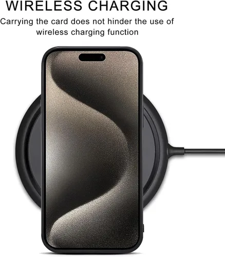 Vista 6 de Kowauri Funda para iPhone 15 Pro Max, funda de piel sintética tipo cartera con ranura para tarjeta de crédito, funda protectora ultra delgada
