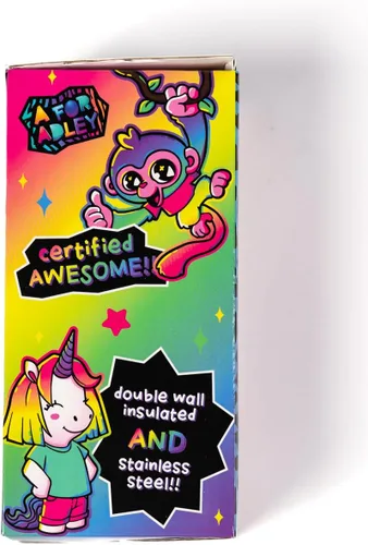 Vista 8 de A FOR ADLEY Merch Producto Oficial Adley's - Botellas de agua de neón súper frías y coloridas para diversión, escuela, viajes o en cualquier momento