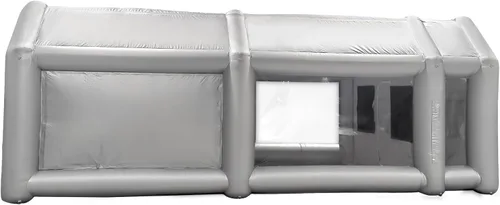 Vista 7 de Cabina de pulverización inflable con filtro de aire de 26 x 15 x 10 pies, cabina de pintura para coche, cabina de pintura portátil, estación