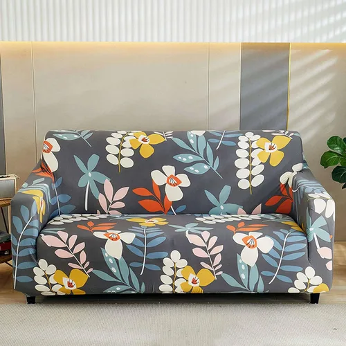 Vista 4 de MBROS Funda estampada para sofá, funda de sofá de tela elástica elástica, 1 pieza, antideslizante, universal, de elastano, protector de muebles